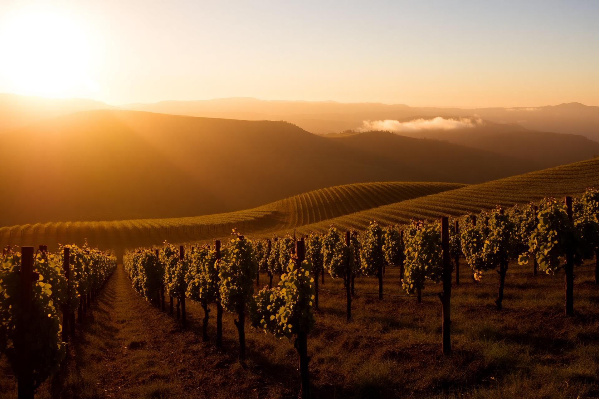 Vineyard at golden hour